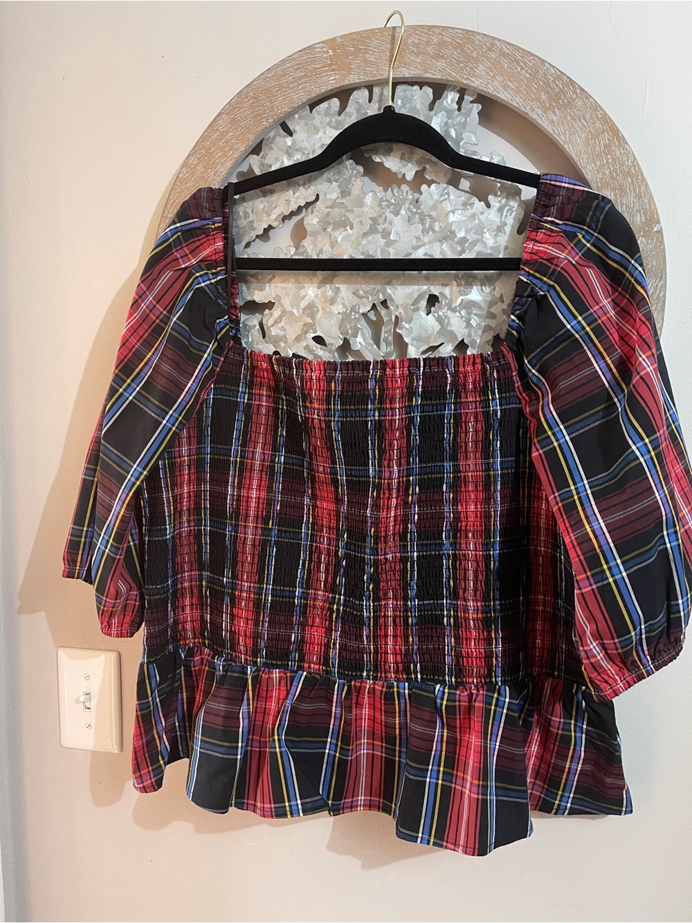 Draper James Smocked Peplum Top